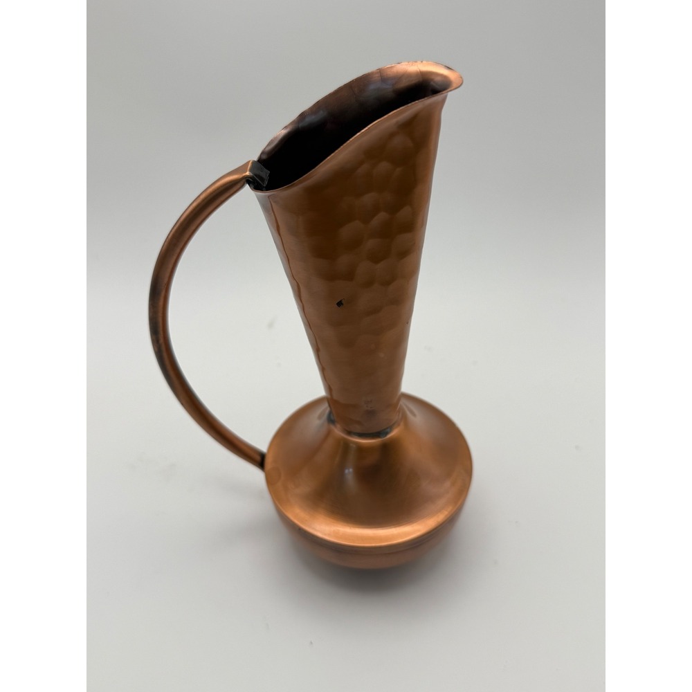 Vintage Gregorian Copper Hand Hammered Pitcher Vase Made in USA Vintage MCM 7"